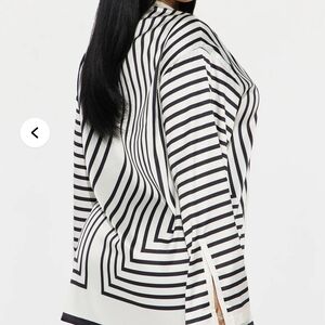 Striped Black & White Oversized Blouse